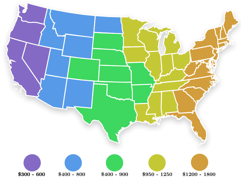 USA Shipping Rate Map